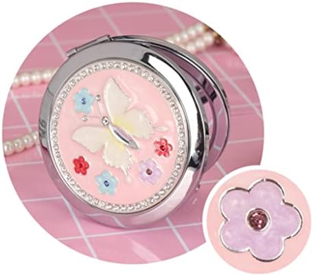 Zhuhw мини виткање шминка рачна мала тркалезна двострана девојка роденденски подарок