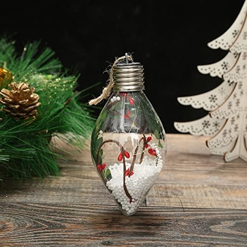 Божиќни украси двојно зашилена сфера елката приврзоци во затворено креативно про transparentирно испуштање на светлина, предводени