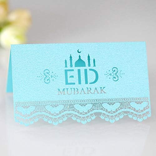 100 парчиња Еид Мубарак Муслимански фестивал Место картичка Рамадан шутира цветна чипка табела покана картичка исламска забава