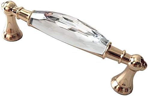 LynnsgraceLand 5 C-C кристална фиока за влечење злато стакло кабинет рачка со фустани влече рачки на вратите кујнски хардвер 128