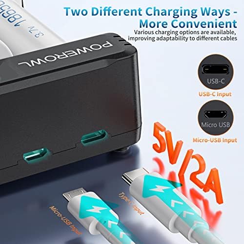 POWEROWL 8 Беј C Aaa C Полнач За Батерии, USB Полнење Со Голема Брзина, Независен Слот, За Ni-MH Ni-CD Батерии За Полнење…