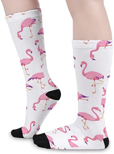 Weedkeycat Смешно розово фламингос чорапи новини смешни печатени графички обични умерени дебелина за пролет есен и зима