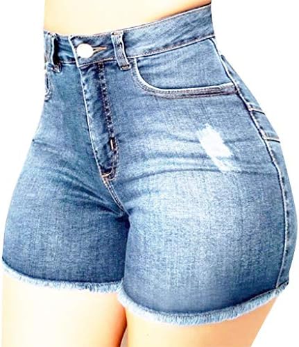 Плус големина тексас шорцеви жени се протегаат летни ринстони валани полите обични шорцеви Американски знаме гроздобер летни џебови шорцеви