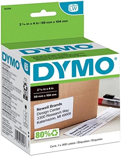 Dymo, DYM30256, етикети со големи испорака на етикети, 1 / ролна, бело