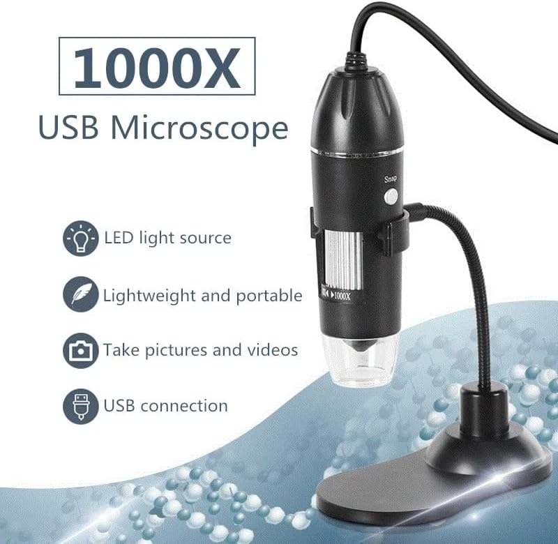 XDCHLK Прилагодлива 1000x/1600X USB дигитален микроскоп фотоапарати 3 во 1 електронски микроскоп со засилување на зумирање на светлина