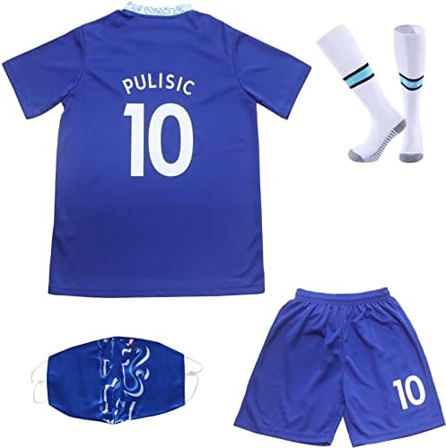 Земачка облека за младински птици Челси Кристијан Пулишиќ 10 деца домашен фудбалски дрес/шорцеви торбички за клучеви фудбалски чорапи сет