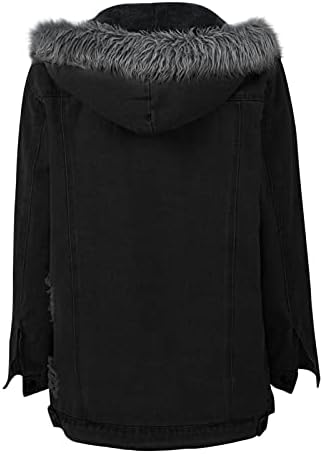 Shusuen жени плус руно копче тексас јакни со долг ракав, палто зима топло плус големина палто подебела надворешна облека