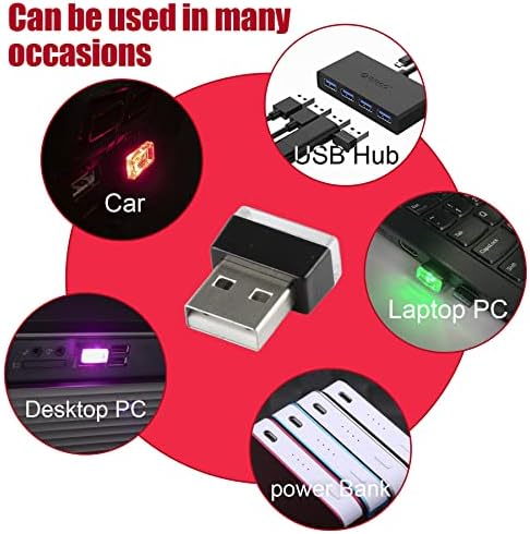 UYYE 7 Парчиња Ноќна Лед Декоративна Мини USB Светлина, USB LED Автомобил Амбиентална Светлина Внатрешно Амбиентално Осветлување Автомобил Внатрешни