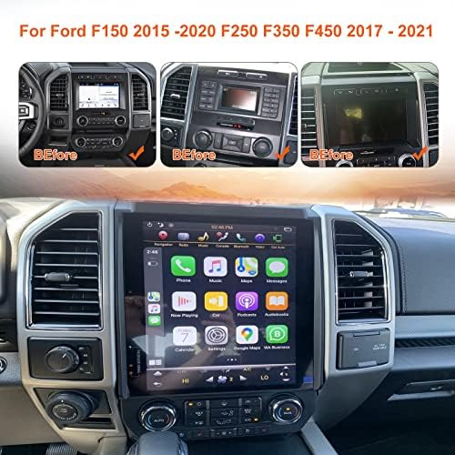 ЗВНАВ Андроид 11 Тесла Автомобил Стерео За Форд Ф150 2015-2020 Ф250 Ф350 Ф450 2017-2021, Qualcomm Snapdragon, 128GB РОМ, Автомобил GPS Навигација