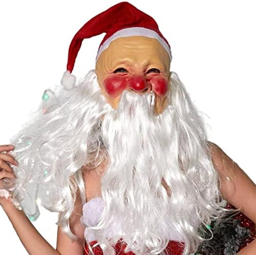 Нц Божиќ Нова европска и Американска маска Со Качулка Амазон Ноќта На Вештерките Дедо Латекс Половина Хауба