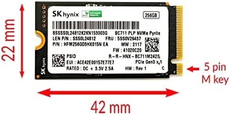 OEM SK Hynix 256GB M.2 PCI-E NVME Внатрешен погон на цврста состојба 42mm 2242 Форма фактор m клуч