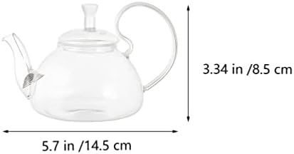Стаклен чајник Стопет за безбеден чај од чај од чај, цветање и лабав чај од лисја, чај од чај, голема рачка за сервирање за чај