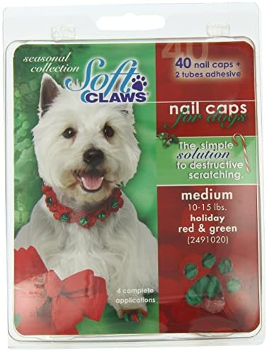 Кучешки Меки Канџи 40-Пакет Домашни Миленичиња Празнични Бои Комплет За Нокти, Големи, Црвени И Зелени