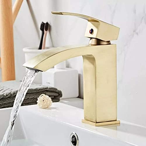 Ljgwjd тапациран златен е сладок водопад мијалник за бања чешма од бакар басен миксер миксер топла ладна вода чешми/жолта