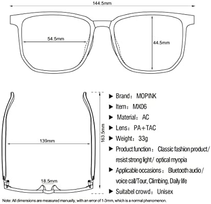 Wewemeta Bluetooth Очила, Нови Безжични Брзо Полнење Паметни Аудио Очила, Внатрешна Забава На Отворено Паметни Очила За Мажи/Жени