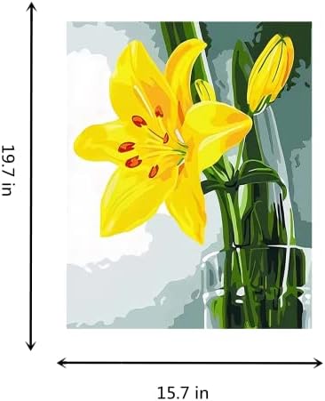 Tinday Lily Flower DIY боја по броеви комплет за возрасни деца почетник DIY платно сликарство по броеви цветна боја по број акрилно