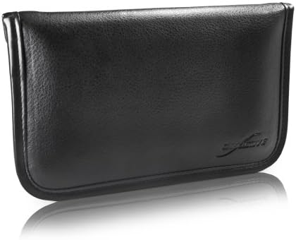 Boxwave Case Компатибилен со Sharp Aquos S3 - Елитна кожна торбичка за месинџер, синтетички кожен покритие дизајн на пликови за дизајн на остри