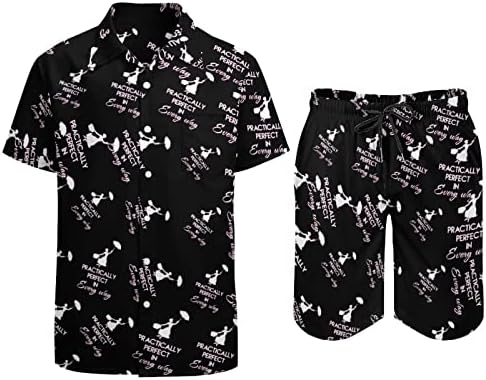 Практично совршено на секој начин мажи 2 парчиња Хавајски постави копче-надолу лабава лабава маички кошули панталони за плажа панталони