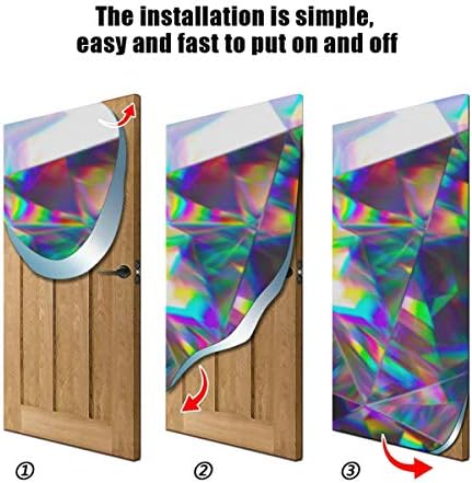 Декорација на влезната врата од Enevotx 3D рендерал кристал иридесен дом декор на вратата Издржлива гаража за гаража Декор со