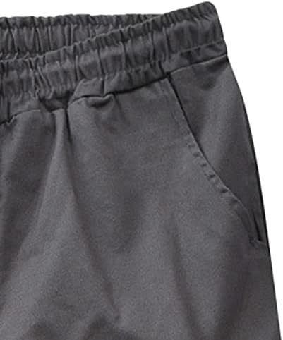 Машки обични мулти џебни кратки панталони Еластични половини опуштени вклопувачки карго шорцеви лабави вклопени лесни шорцеви