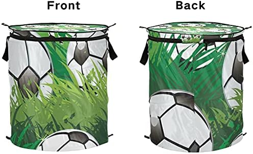 Фудбалска зелена трева се појавува алишта за перење алишта со патент за патент, преклопна корпа за перење со рачки што може да се сруши