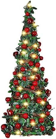 ДЕКИКА Исклучителни Божиќни Украсни Подароци, 15,7 Инчи Елка На Маса Со 50 ЛЕД Светла Десктоп Креативен Xан Божиќна Елка Божиќни