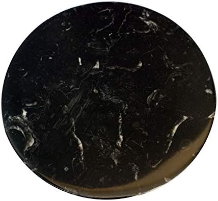 Занаетчиски Сет од 6-Црни Мермерни Камени Подлоги Полирани Подлоги - 3,5 Инчи Во Дијаметар-Заштита Од Прстени За Пиење