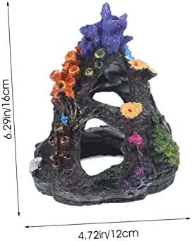 ИПЕТБООМ 5 парчиња смола Реална корална и планинска симулирана пештера скривалиште Подводни ракчиња за скрипти за украси за украси украси украсни
