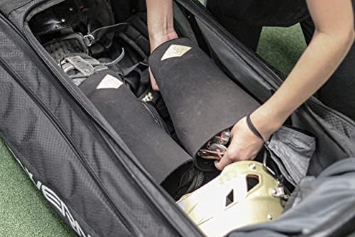 Торба на Catcher на PowerNet Optimus | Торба за опрема за тркалање ги држи сите опрема за мекобол безбол | 7 внатрешни ракави на лилјаци | 5
