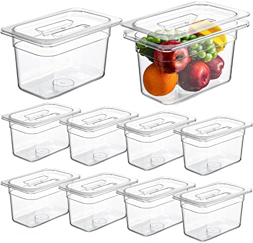 10 Спакувајте Проѕирни Тави За Храна Со Капак Акрилна Проѕирна Тава За Храна Пластична Тава Со Индикатор За Капацитет Контејнери За