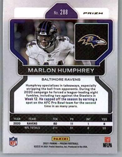 2021 Panini Prizm Prizm Red White and Blue #288 Marlon Humphrey Baltimore Ravens NFL Football Trading Card
