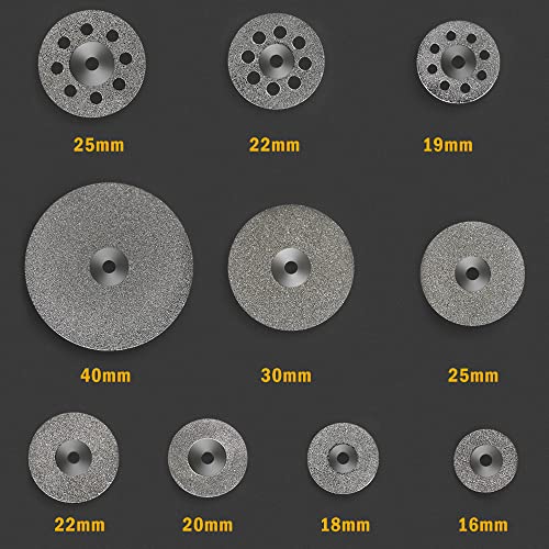 Тркало за сечење на дијаманти во Chentec, 10 парчиња 1/8 Дискови за сечење на дискови за сечење на тркала