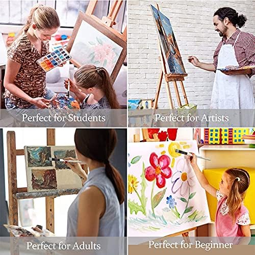 Слики 10 парчиња четки за бои за уметност вклучуваат носење куќиште, за деца, уметници, акрилик, масло, акварел и гуаче за сликање