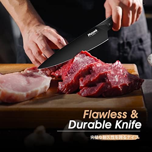 Хуск Јапонија Нож, Викинг Нож Со Обвивка Пакет со 7.7 Црна Титаниум Обложени Сечилото