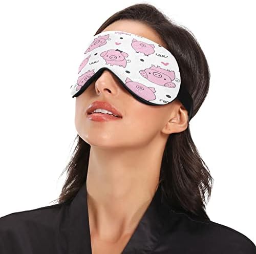 Ксигуа свиња шема за спиење на очите маска со прилагодлива лента, дише затемнување удобно спиење маска за очи за мажи и жени#53