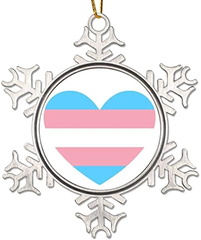 Геј новинарска метална снегулка Божиќен украс Бисексуален срцен трансродова Божиќен украс за деца ЛГБТК Виножито Лезбејска гордост месец Декорации на новогодишн