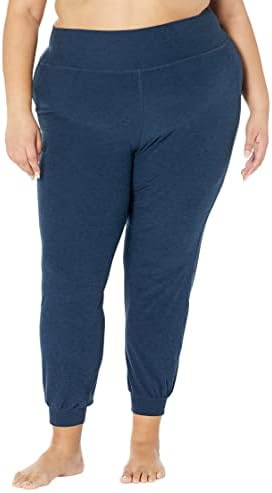 Надвор од јога плус големина Spacedye Midi Joggers Pant For Women нуди опуштено вклопување, ткаенина за дишење и две странични џебови