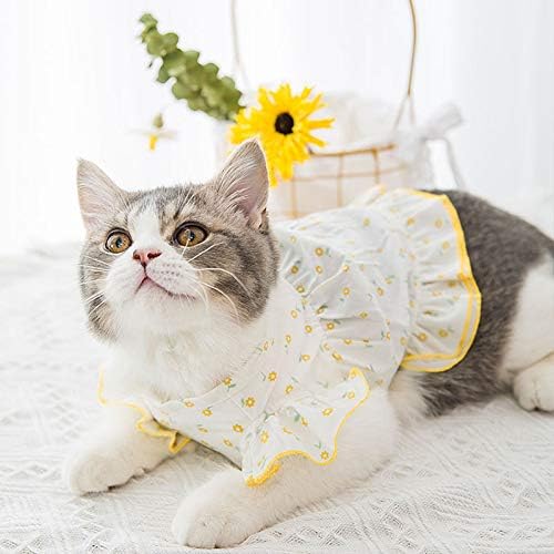 Миленичиња летни цветни фустани сончоглед принцеза кучиња фустан мачки фустан за мали раси кученце мачка облека кучиња облека