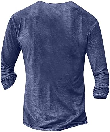 Менси кошули со долги ракави маички Хенли против вратот џемпери удобност флекс долна облека на плажа јога обични летни кошули