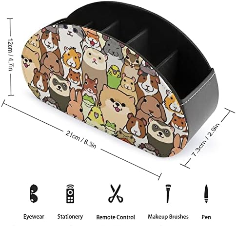 Doodle Pet Animals се соочува со ТВ далечински управувач на држачи за складирање на организатор со 5 оддели за десктоп за домашна канцеларија
