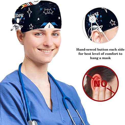 Прилагодливо работно капаче со копче за памук со копчиња Следете ги вашите соништа хирург капа за жени