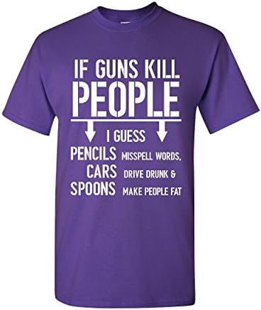 Ако пиштолите убиваат луѓе маица 2-ри амандман за пиштоли за пиштол смешна кошула за маички за мажи за мажи