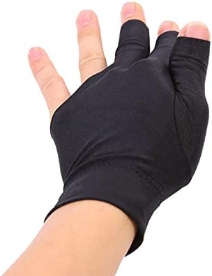 Билијард ракавица 2 парчиња снукер стрелец знак на ракавици за базен лева рака отворена 3 прсти спандекс ракавица