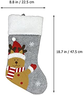 Nuobesty Nativity Decor Персонализирани божиќни чорапи Божиќни чорапи со Дедо Мраз снежен човек елк за Божиќни семејни празници за празници
