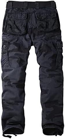 Мајсифу-ГJ Машки Камо Камо мулти џебни панталони Борба против лесни диви пешачки пантолони опуштени вклопени камуфлажни воени панталони
