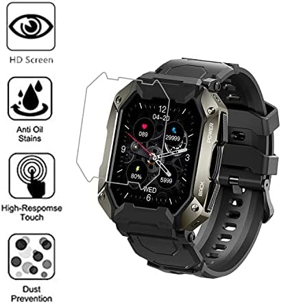 Aemus компатибилен со Amastim C20 Smart Watch Screen Prector, за Kospet Tank M1 Pro Smart Watch/Smothcloud паметни часовници/C20 Воен паметен