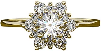 Womenените прстени ветуваат прстени за жени креативни симулирани дијамантски прстенести прстени Снегулка цирконски свадбени
