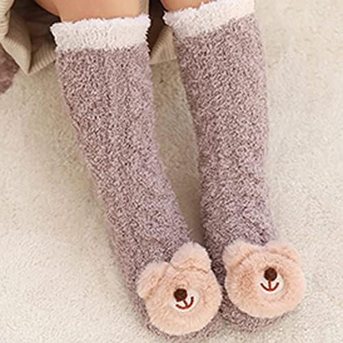3Д бебе зимски меки нејасни влечки чорапи симпатично животно нејасно домашно влечење чорапи момче девојки руно меки 3Д цртани чорапи