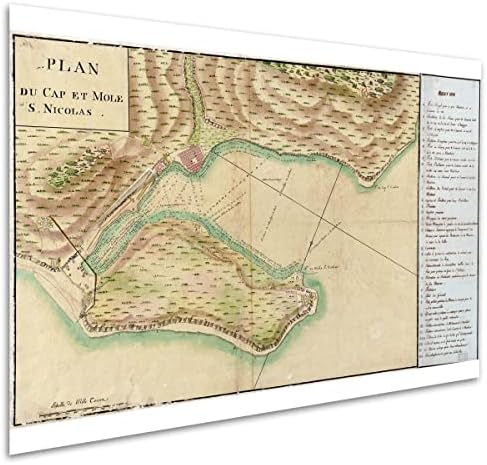 Планови за Кејп, Свети Никола, Хаити 1803-Прилагодено Печатено По Нарачка-24 х 36 инчи