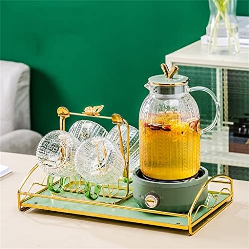 SDFGH целосна стакло здравствена тенџере домашна канцеларија Мал електричен цвет чајник за готвење чајник фитнес со сет со голем капацитет